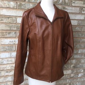 Preston & York brown leather jacket